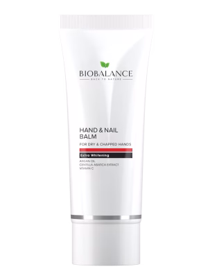 BioBalance Argan Oil Hand and Nail Balm 60ml for dry and chapped hands with extra whitening and nail strengthening