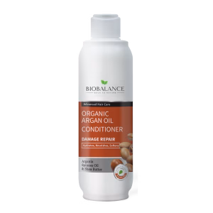 BioBalance Organic Argan Oil Conditioner 330ml for damage repair, hydration, and heat protection