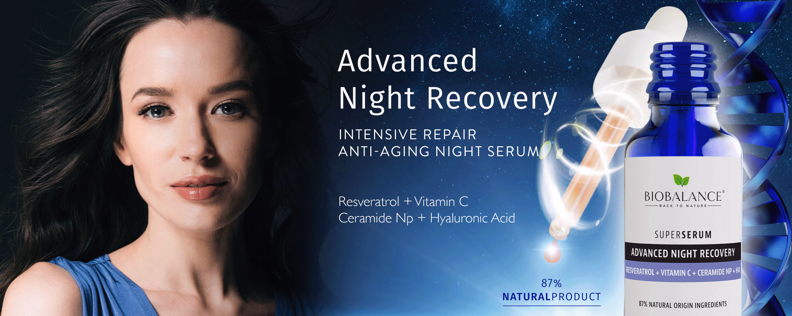 BioBalance night recovery serum Intensive BioBalance night recovery serum to repair and restore skin overnight.