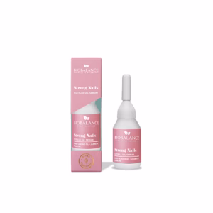 Biobalance Strong Nails Cuticle Oil Serum bottle showing nail and cuticle nourishing treatment with almond and jojoba oils